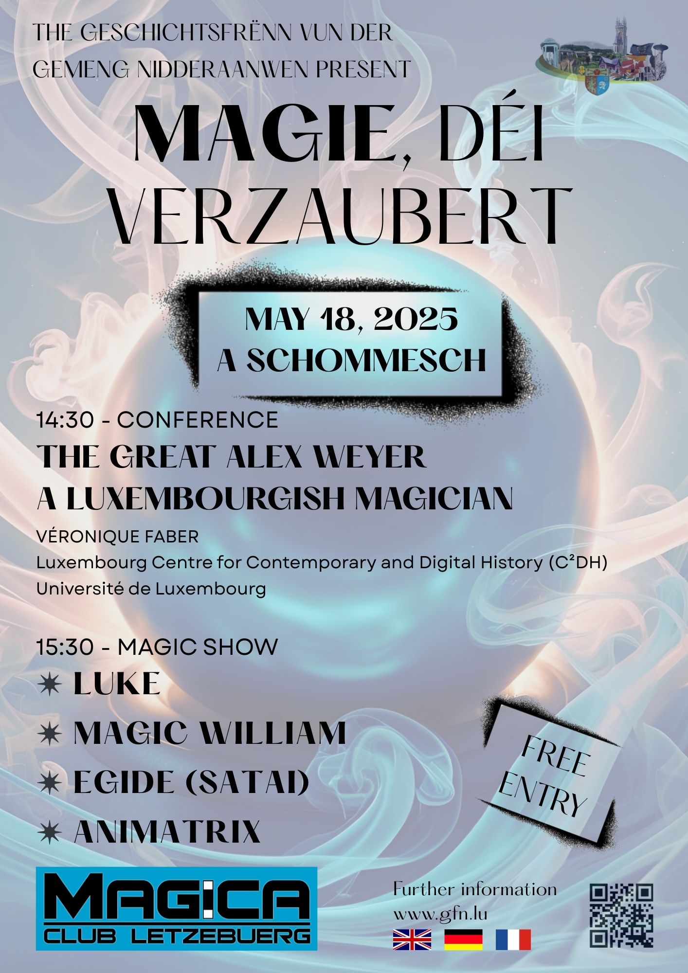 First page of the Flyer Magie, déi verzaubert